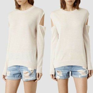 AllSaints Cold-Shoulder Top Knit Long Sleeve L